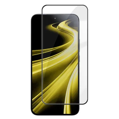  For Xiaomi Poco X8 Power 5G HD Full Screen Protector Silk Printing Black Edge High Aluminium-silicon Glass Film - Transparent