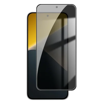  Protector de Pantalla Completa Antiespías Negro para Xiaomi Poco X8 5G, Película de Vidrio de Alta Resistencia de Aluminio-Silicio con Borde Negro - Negro