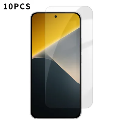  Para Xiaomi Poco X8 5G 10 Unidades Protector de Pantalla HD de Vidrio Templado de Alta Silicona de Aluminio Antihuellas (No Cubre por Completo) - Transparente
