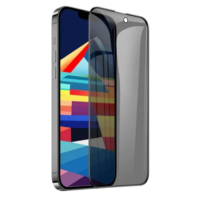 HOCO A12 Pro for iPhone 16 Plus  /  15 Plus Anti-Spy Screen Protector Nano 3D Full Coverage 0.33mm High Aluminium-silicon Glass Film - Black