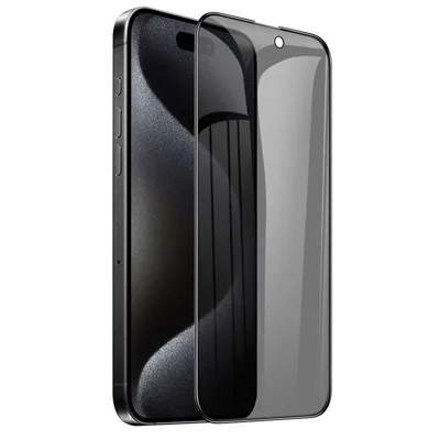 HOCO A12 Pro voor iPhone 16 Pro Max Anti-Spy Screen Protector Nano 3D Volledige Dekking 0,33 mm Hoge aluminium-silicium glasfolie - Zwart