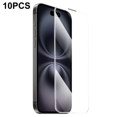HOCO G19 10Pcs for iPhone 16 Plus  /  15 Plus Screen Protector Full Screen HD High Aluminium-silicon Glass Film (No Edge Version) - Transparent
