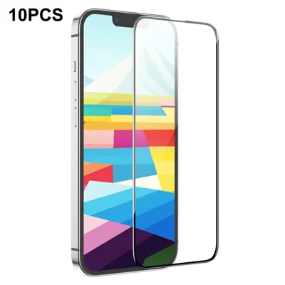 HOCO G16 10Pcs for iPhone 16 Plus  /  15 Plus Screen Protector 5D Full Coverage High Aluminium-silicon Glass Film - Black