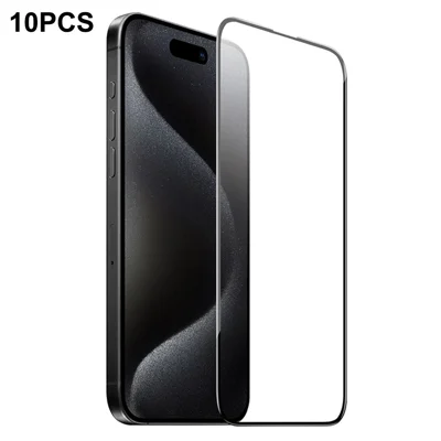 HOCO G16 10 stuks voor iPhone 16 Pro Max Screen Protector 5D Volledige Dekking Hoge Aluminium-silicium Glasfolie - Zwart