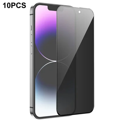 HOCO G15 10Pcs for iPhone 16  /  15 Privacy Screen Protector Anti-Spy High Aluminium-silicon Glass Full Coverage Film - Black