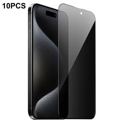 HOCO G15 10 stuks voor iPhone 16 Pro Max Privacy Screen Protector Anti-Spionage Hoge Aluminium-silicium Glas Volledige Bescherming Film - Zwart