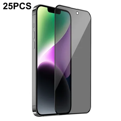 HOCO G11 25Pcs for iPhone 16  /  15 Privacy Screen Protector Anti Spy High Aluminium-silicon Glass Full Coverage Film - Black