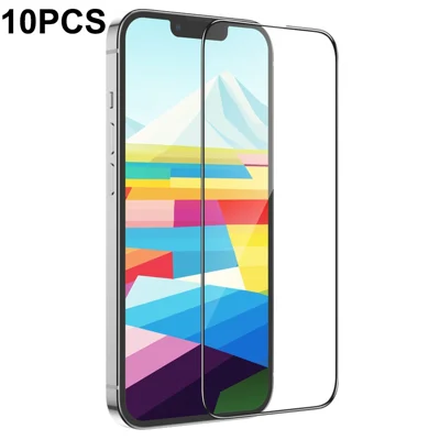 HOCO G5 10 Pezzi per iPhone 16 / 15 Protettore Schermo Copertura Totale Stampa Seta 2.5D Spessore 0.33mm HD Pellicola in Vetro Temperato ad Alto Contenuto di Alluminio-Silicio - Nero