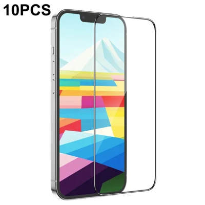 HOCO G5 10Pcs for iPhone 16 Plus  /  15 Plus Screen Protector Full Coverage Silk Printing 2.5D Edge 0.33mm HD High Aluminium-silicon Glass Film - Black
