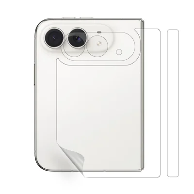 Für iPhone Duo PET Rückfolie Hydrogel Clear Handy-Rückenschutz mit Kamerabasisschutz - Transparent