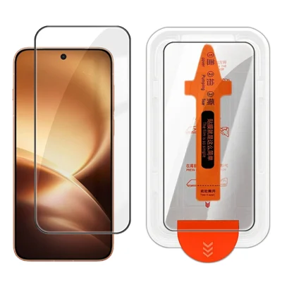  For vivo X500 Pro Max 5G Full Screen Protector HD Clear Silk Printing High Aluminium-silicon Glass Film with Dust Removal Installation Frame - Transparent