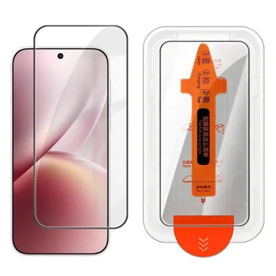  For vivo X500 5G Full Screen Protector HD Clear Silk Printing High Aluminium-silicon Glass Film with Dust Removal Installation Frame - Transparent
