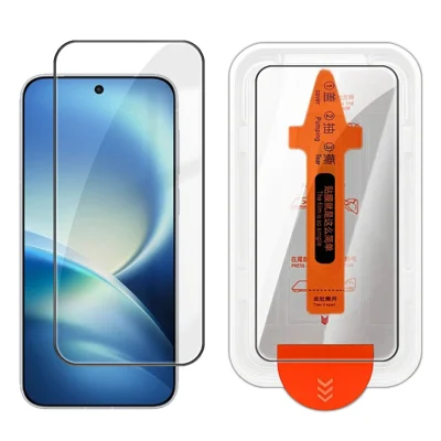  For vivo X500 Pro 5G Full Screen Protector HD Clear Silk Printing High Aluminium-silicon Glass Film with Dust Removal Installation Frame - Transparent