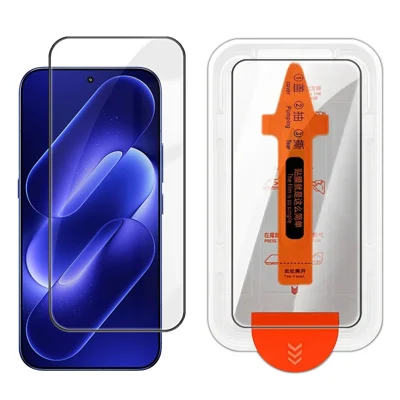  For Xiaomi 18 Pro Max Full Screen Protector HD Clear Silk Printing High Aluminium-silicon Glass Film with Dust Removal Installation Frame - Transparent