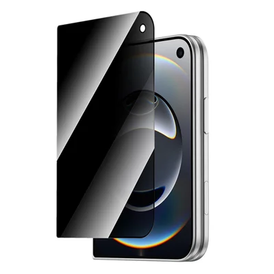 ZGA für iPhone Duo Anti-Spion Bildschirmschutz Anti-statisch Hochfestes Aluminium-Silizium-Glas, 3D-Vollständige Abdeckung - Schwarz