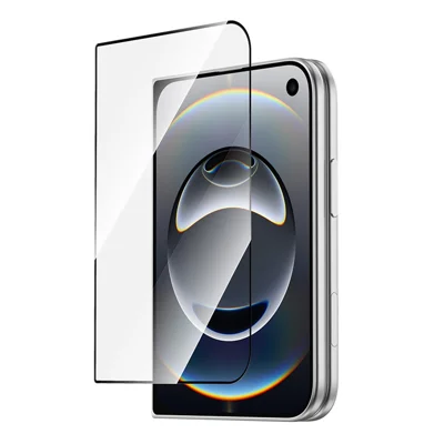 ZGA für iPhone Duo Front Displayschutzfolie Anti-Statik Hochfestes Aluminium-Silizium-Glas HD - Transparent mit schwarzen Rand