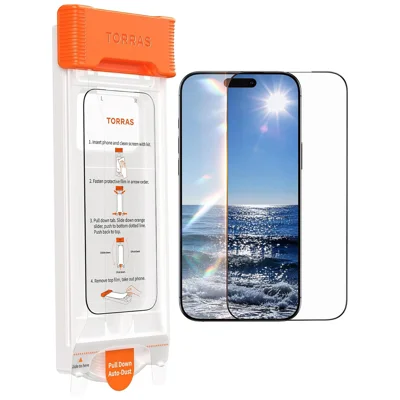 TORRAS OrigArmor Series For iPhone 18 Pro Full Screen Protector HD Shatterproof 9H Tempered Glass Film with Automatic Alignment Tool - Transparent