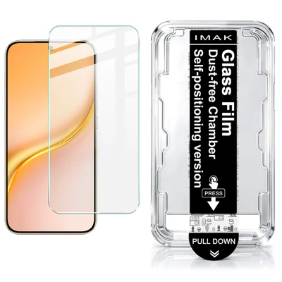 IMAK for Honor Turbo 5G H Series Tempered Glass Screen Protector Film with Dust-free Installation Tool (NOT Complete Covering) (Fingerprint Unlock) - Transparent