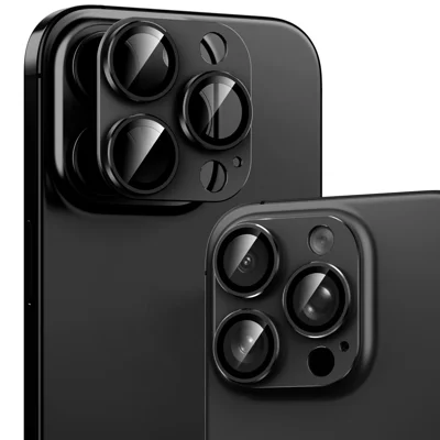 AHASTYLE WG213 for iPhone 16 Pro / 16 Pro Max Camera Lens Protector Tempered Glass HD Full Coverage CD Pattern - Black