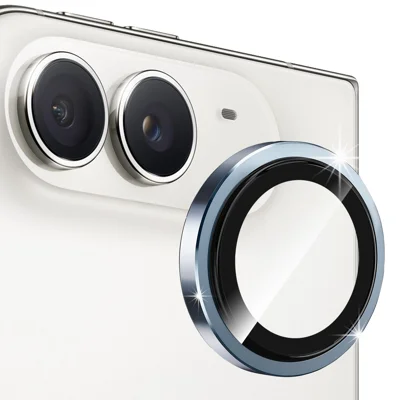 HAT PRINCE für iPhone Duo Kameraobjektivfolie ENKAY Gehärtetem Glas + Aluminiumlegierung Objektivschutz - Titanblau