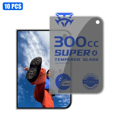 Für iPhone Duo 10 Stück Gehärtetes Glas Displayschutzfolie 300CC Randlos Anti-Statik Anti-Spionage Ganzflächige Displayschutzfolie - Schwarz