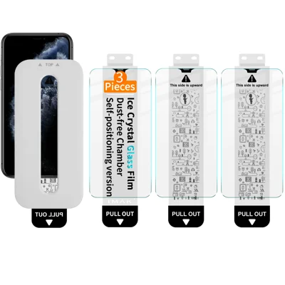 IMAK til iPhone X / iPhone 11 Pro 3 stk. Skærmbeskytter Iskrystal Anti-kridret Hærdført Glasfilm med støvfri installationsværktøj - Transparent