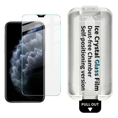 IMAK til iPhone X / iPhone 11 Pro Skærmværn, Iskrystal, Anti-kridt, Hårdet Glasfilm med støvfri installationsværktøj – Transparent