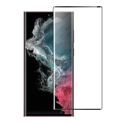 Ochrona przed odciskami palców dla Samsung Galaxy S23 Ultra, 3D zakrzywiona folia przyklejana do boków, wybuchoodporna szybka hartowana
