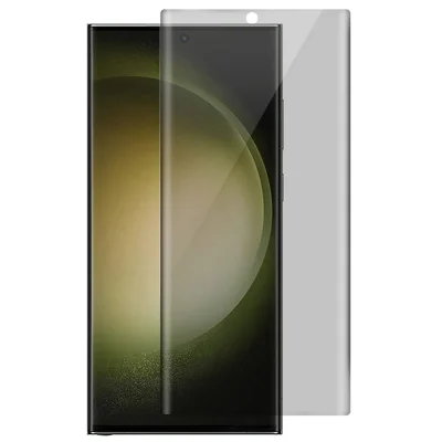 RURIHAI Folia ochronna z hartowanego szkła z funkcją prywatności dla Samsung Galaxy S23 Ultra, 3D, zakrzywiona, z bocznym klejeniem, ochrona przed podglądaniem ekranu