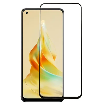 For Oppo Reno8 T 4G Full Coverage Screen Protector Silk Printing Black Edge Tempered Glass Film
