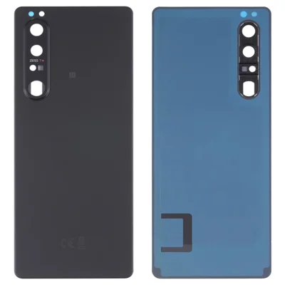 For Sony Xperia 1 III 5G OEM Battery Housing with Adhesive Sticker + Camera Lens Cover - Black
