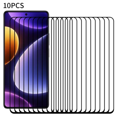 RURIHAI 10 szt. folia ochronna do Xiaomi Redmi Note 12 Turbo / Poco F5 5G, hartowana wysokokrzemowo-aluminiowa szybka ochronna