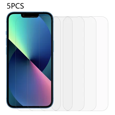 Set da 5 pezzi per iPhone 13 Protezione schermo anti-esplosione 2.5D 0.3mm Pellicola protettiva in vetro temperato per schermo del telefono