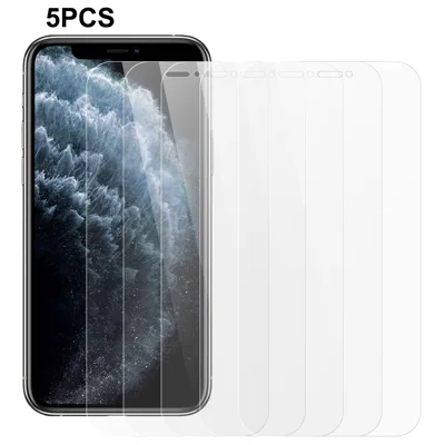 5 قطع / طقم واقي شاشة من الزجاج المُقسى لهاتف iPhone 11، فيلم شاشة هاتف مقاوم للانفجار بسماكة 0.3 مم وتصميم 2.5D