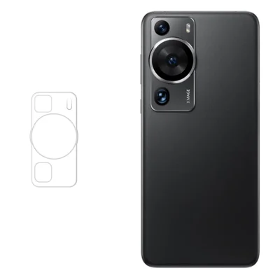 RURIHAI لجهاز Huawei P60 Pro واقي عدسة الكاميرا من الزجاج عالي الجودة من مادة الألومنيوم والسيليكون، فيلم عدسة خلفي ثلاثي الأبعاد