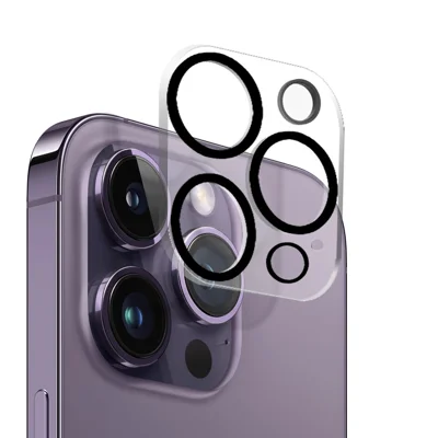 NORTHJO For iPhone 14 Pro / 14 Pro Max Anti-Scratch Tempered Glass Rear Lens Film (For Large Lens Cutout Phone Case) - Black