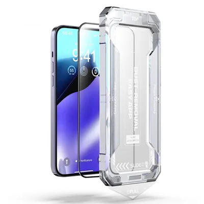 Für iPhone 12 / 12 Pro Full Glue Screen Film Tempered Glass Silk Printing Screen Protector mit Easy Installation Tool
