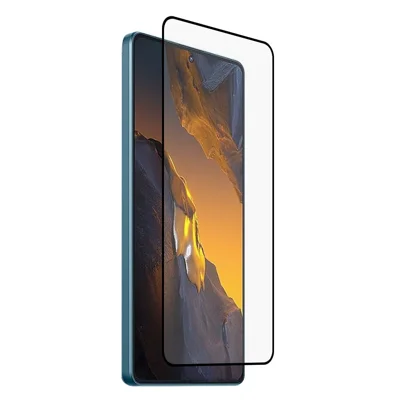 Czarny ekran z hartowanego szkła z siatką jedwabną i pełnym klejeniem do Xiaomi Poco F5 5G / Redmi Note 12 Turbo