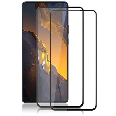 AMORUS 2 szt. na Xiaomi Poco F5 5G / Redmi Note 12 Turbo, ochrona ekranu z hartowanego szkła, folia z nadrukiem jedwabistym – czarna