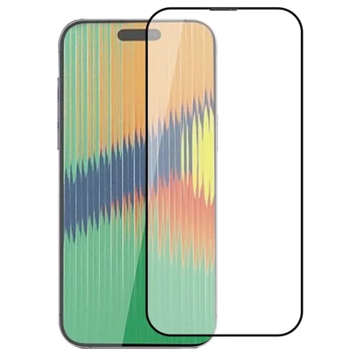 Para iPhone 15 Pro Max High Aluminium-silicon Glass Screen Protector Silk Printing Full Cover Film with Dust-proof Net