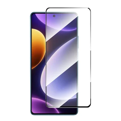 ENKAY HAT PRINCE dla Xiaomi Redmi Note 12 Turbo / Poco F5 5G 0,26 mm 9H 2,5D folia pełnoekranowa z nadrukiem jedwabnym z wysokiej jakości szkła aluminiowo-krzemowego