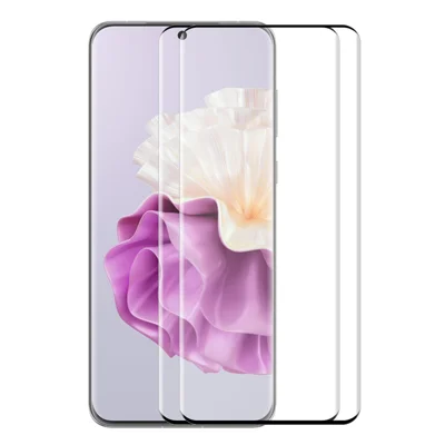 ENKAY HAT PRINCE 2 шт. для Huawei P60 / P60 Pro / P60 Art, защитное стекло на весь экран, боковой клей, 3D изогнутое закаленное стекло, поддержка разблокировки по отпечатку пальца