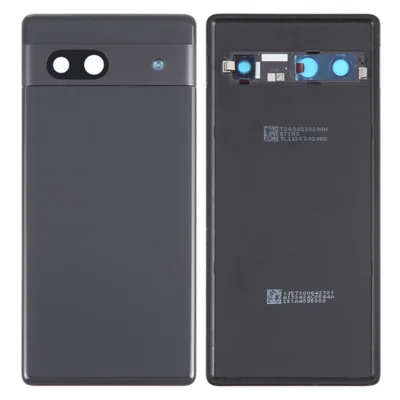 For Google Pixel 7a GWKK3 / GHL1X / G0DZQ / G82U8 OEM Battery Housing Cover Repair Part + Camera Lens Ring Cover - Black