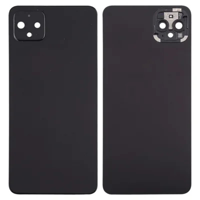 For Google Pixel 4 OEM Battery Back Cover Rear Door Housing Replacement with Camera Lens Ring Cover - Black