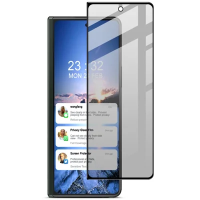 IMAK pour Samsung Galaxy Z Fold5 5G Film de protection d'écran en verre trempé anti-espionnage Couverture complète