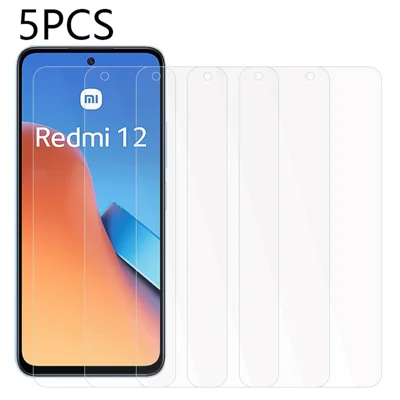 5 szt. folia hartowanego szkła do Xiaomi Redmi 12 4G, wybuchoodporna, HD, przezroczysta, ochrona ekranu telefonu