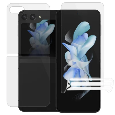 1 Juego de Protector de Pantalla para Samsung Galaxy Z Flip5 5G, Protector de Película Hidrogel TPU+PET Frontal y Trasero