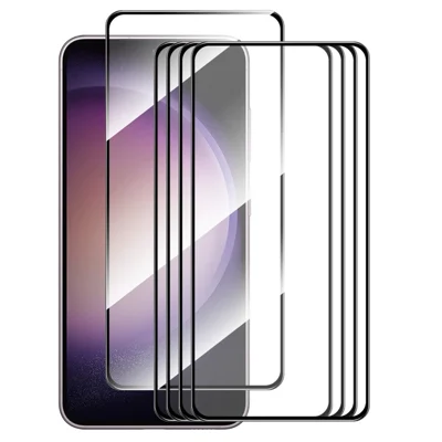 ENKAY HAT PRINCE 5Pcs For Samsung Galaxy S23 FE Screen Protector 0.26mm 2.5D 9H High Aluminium-silicon Glass Silk Printing Film