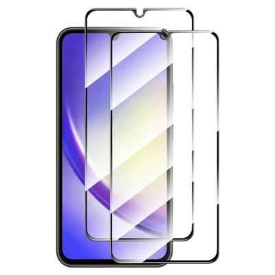 ENKAY HAT PRINCE 2Pcs for Samsung Galaxy A24 4G (162.1 x 77.6 x 8.3mm) Silk Printing 2.5D High Aluminium-silicon Glass Screen Protector