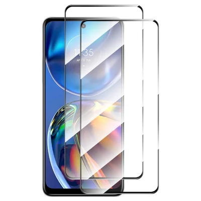 ENKAY HAT PRINCE 2Pcs Silk Printing HD Film for Motorola Moto E32 4G 2.5D 0.26mm High Aluminium-silicon Glass Screen Protector